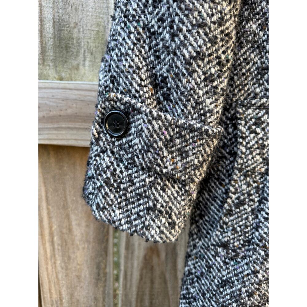 Vintage Longline Wool Tweed Coat Oversized - Picture 7 of 9